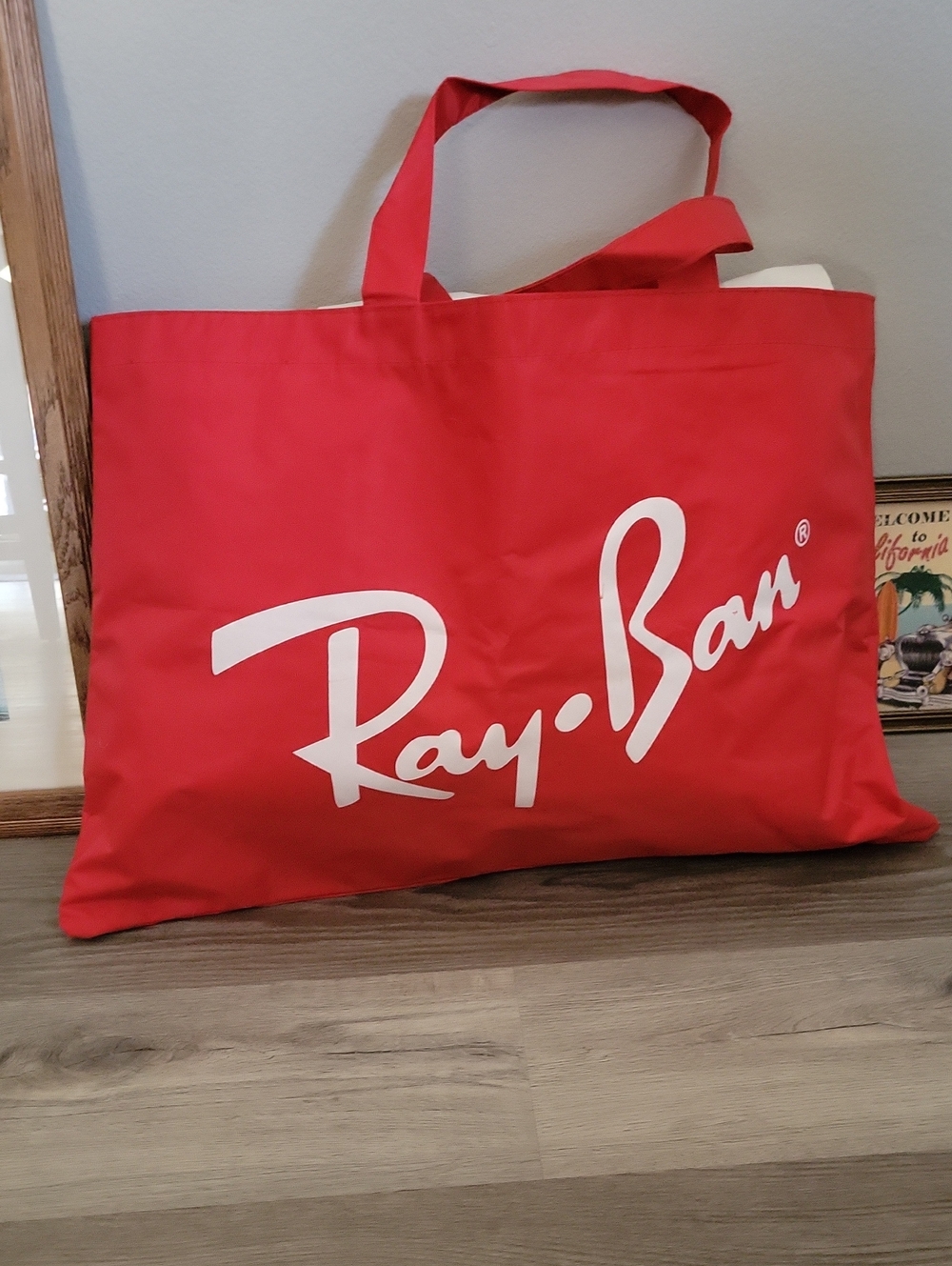 Ray-Ban Red Nylon Canvas Limited Edition Promo Tote